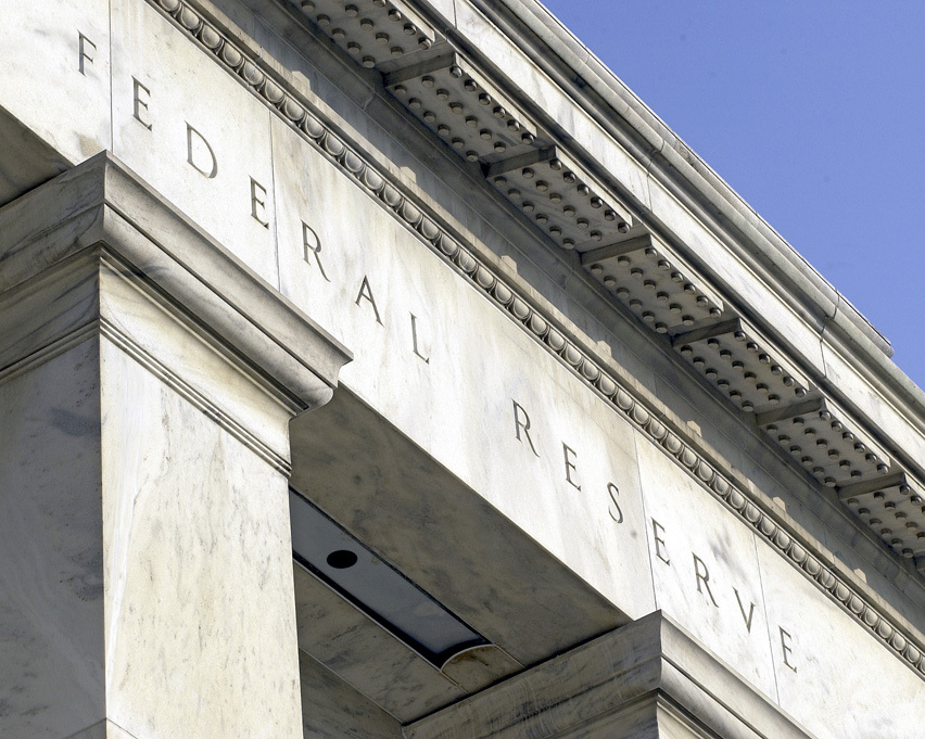 Schriftzug Federal Reserve am Gebäude der US-Notenbank