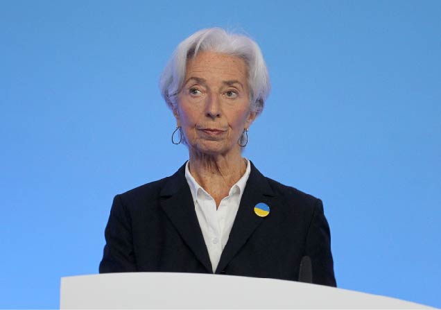 Christine Lagarde, Präsidentin der Europäischen Zentralbank (EZB), gibt eine Pressekonferenz nach der EZB-Ratssitzung.