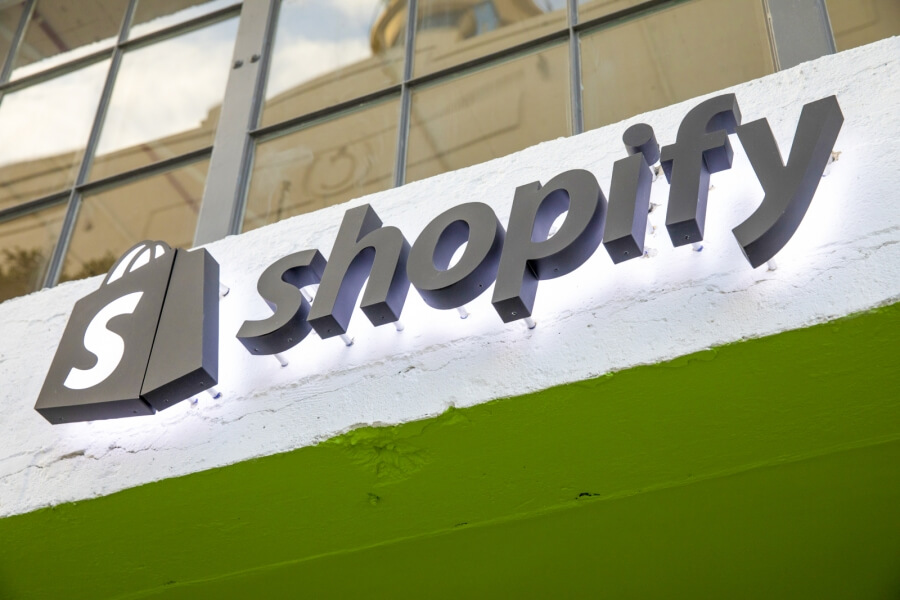 Logo des E-Commerce Anbieters Shopify bei Zentrale in Los Angeles