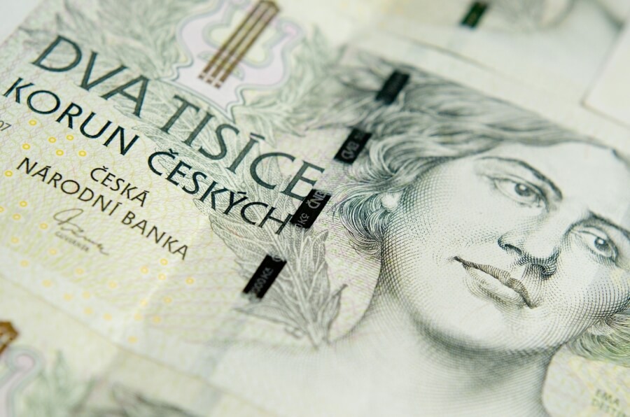 Ein Geldschein tschechische Krone