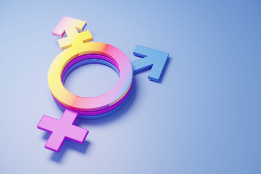 Gender-Symbol Männlich, Weiblich, Divers