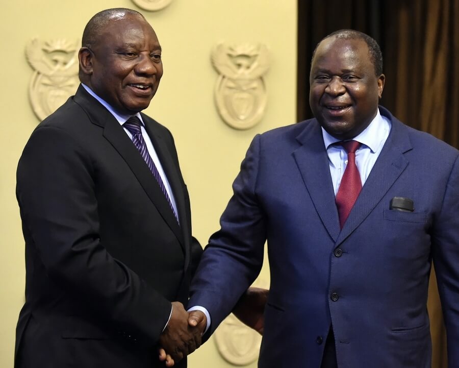 Südafrikas Präsident Cyrill Ramaphosa und sein Finanzminister Tito Mboweni 