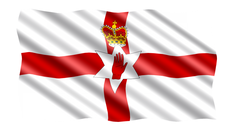 Flagge Nordirland im Wind