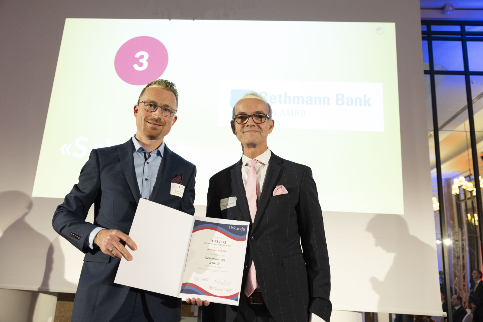 Der dritte Platz im Rating TOPS 2022 geht an die Bethmann Bank