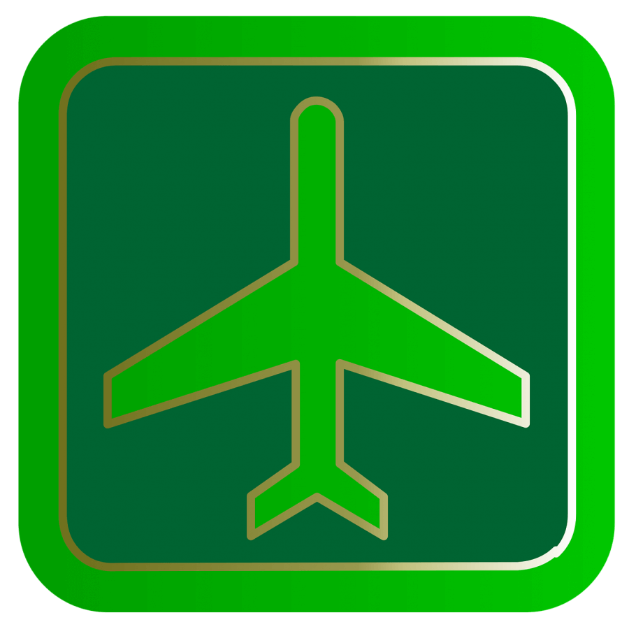 Symbol grünes Flugzeug