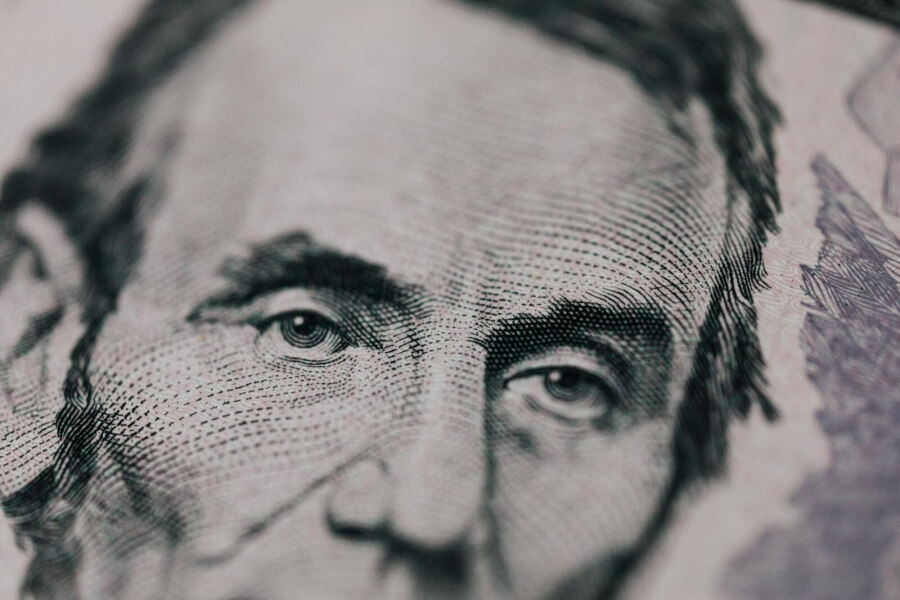 US-Dollarschein mit Konterfei Abraham Lincoln