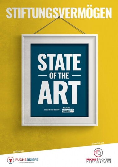 Cover Stiftungsreport 2021: State of the Art; zu sehen: Ein Bilderrahmen mit dem diesjährigen Titel des Stiftungsreportes.