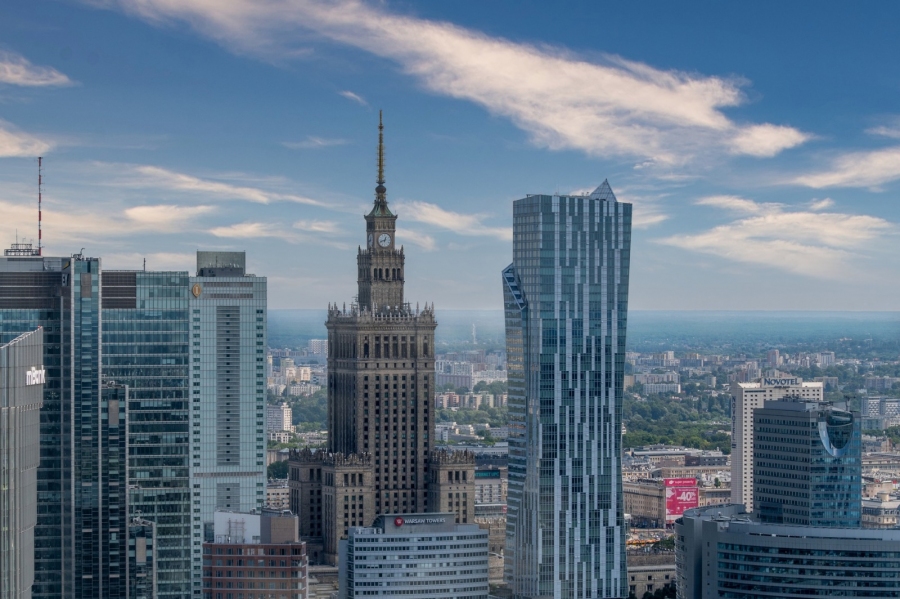 Blick auf die Innenstadt von Warschau