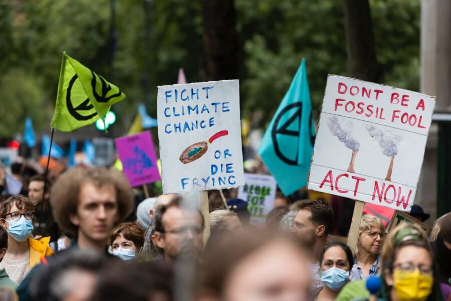 Klimaprotest von Extinction Rebellion und Fridays for Future