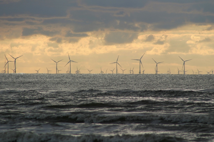 Ein Offshore-Windpark auf dem Meer