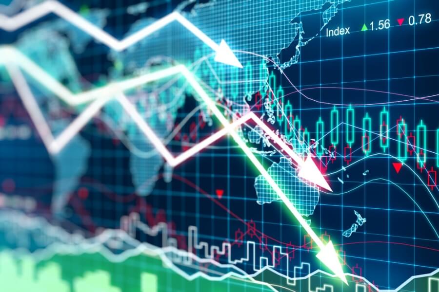 Sinkende Börsencharts