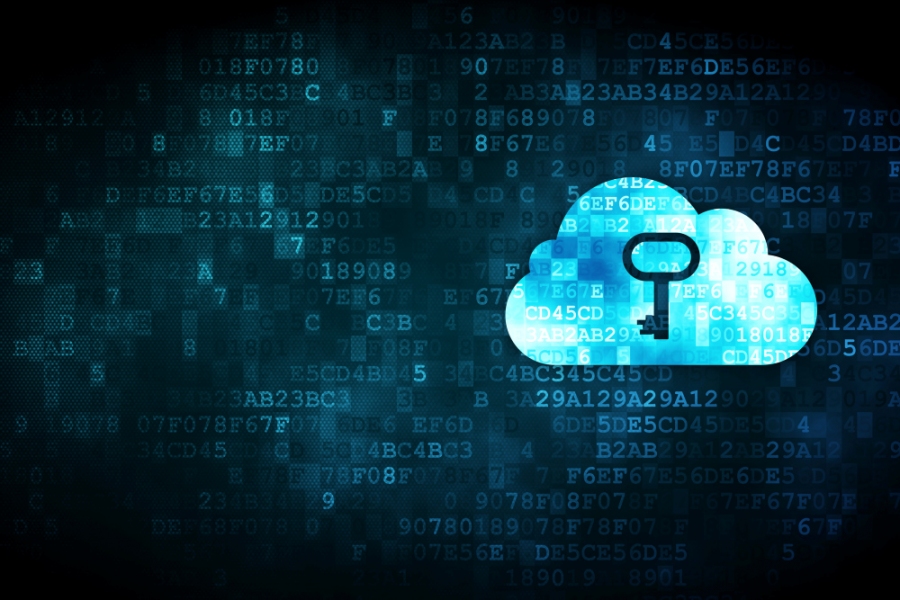 Wolke als Symbol für Cloud-Computing und Schlüssel als Symbol für IT-Sicherheit