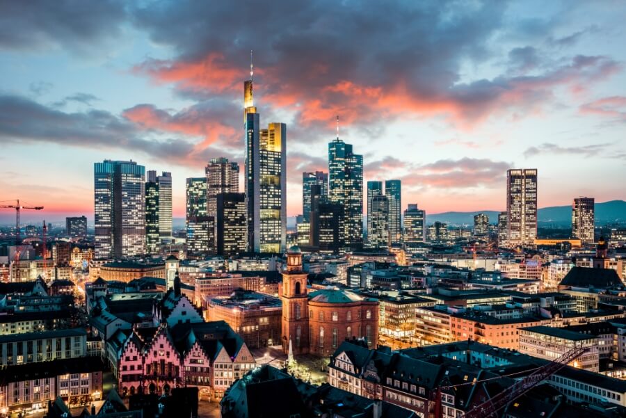 Skyline von Frankfurt am Main mit Bankenviertel
