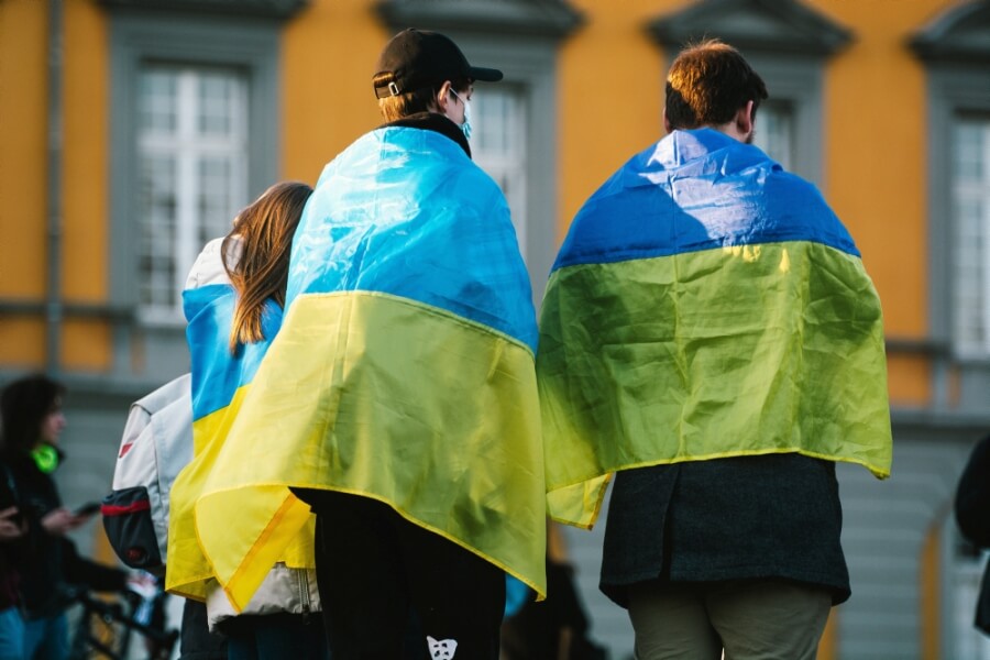 Studierende der Uni Bonn demonstrieren gegen den Ukraine-Krieg