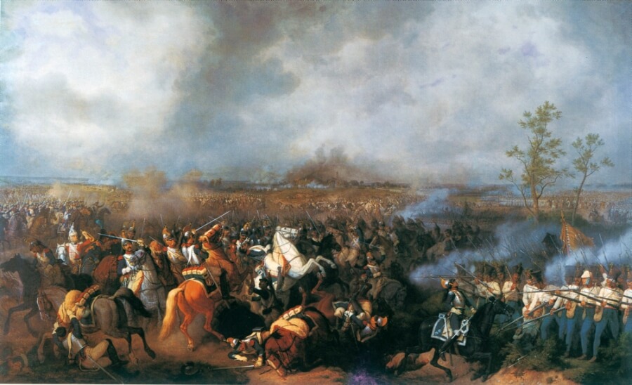 Gemälde Schlacht bei Aspern 1809 /Peter von Hess Napoleonische Kriege