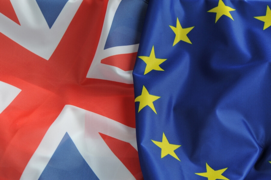 Flagge Großbritannien und EU nebeneinander