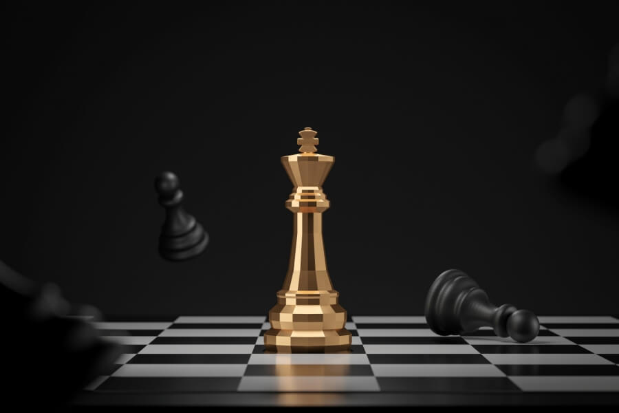 Schachfiguren, goldener König