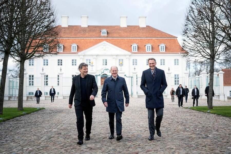 Wirtschaftsminister Robert Habeck, Bundeskanzler Olaf Scholz und Finanzminister Christian Lindner