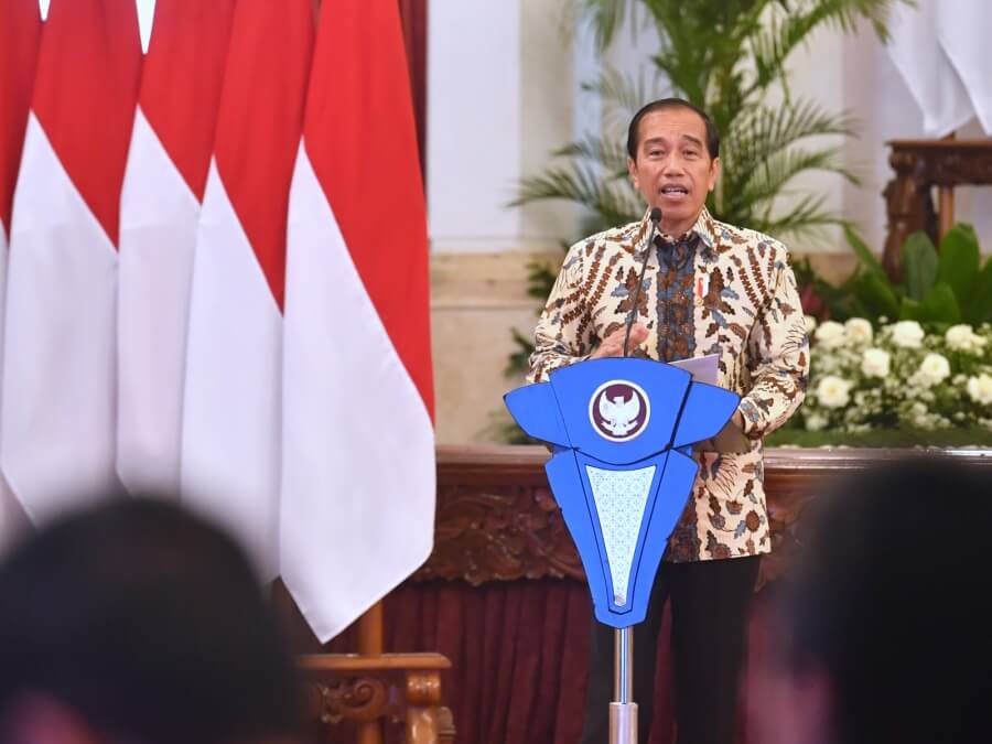 Indonesiens Präsident Joko Widodo hält eine Rede