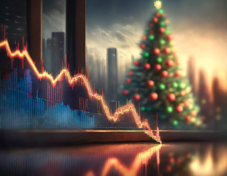 Symbolbild: Verluste an der Börse zur Weihnachtszeit