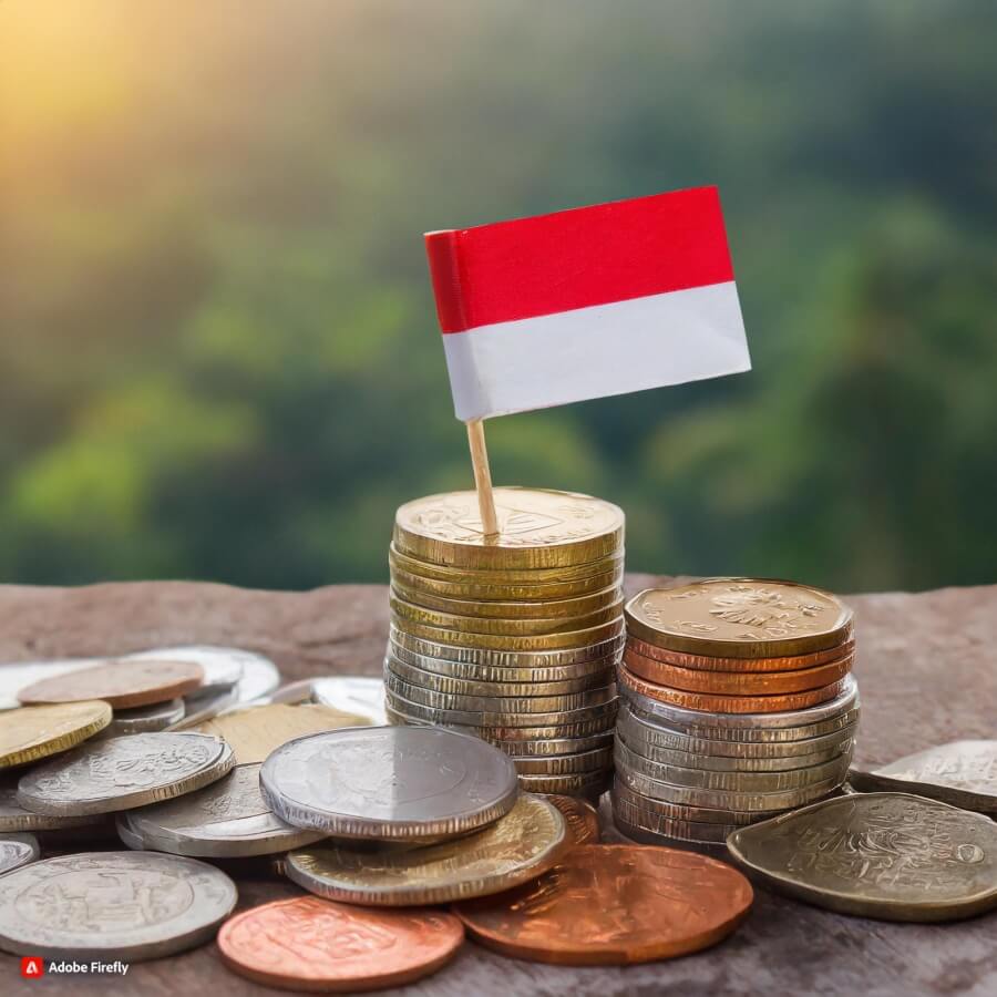 Firefly, Geldmünzen und indonesische Flagge