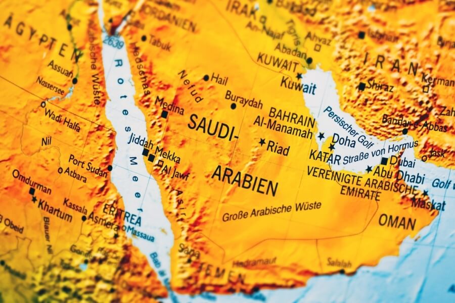 Karte der arabischen Halbinsel