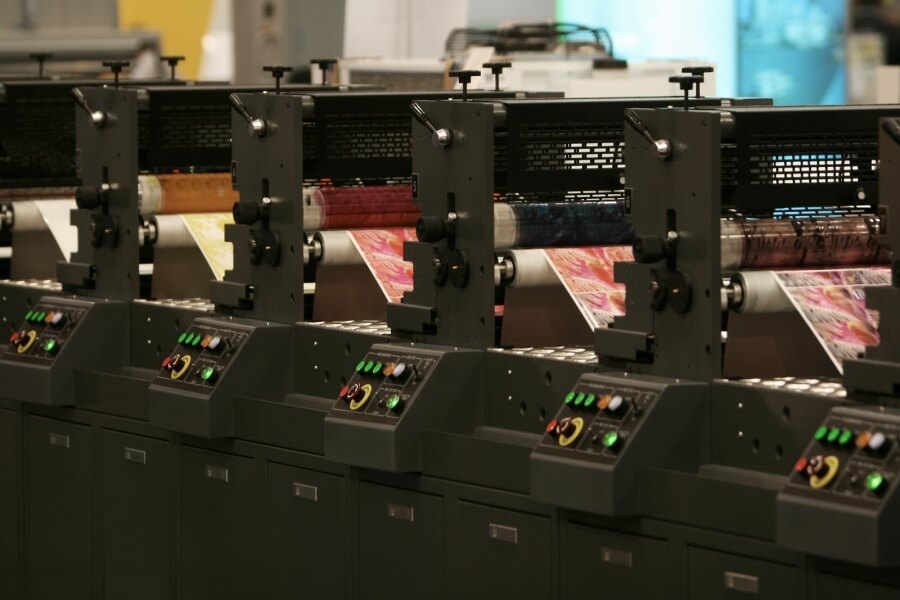 Druckmaschine in einer Druckerei